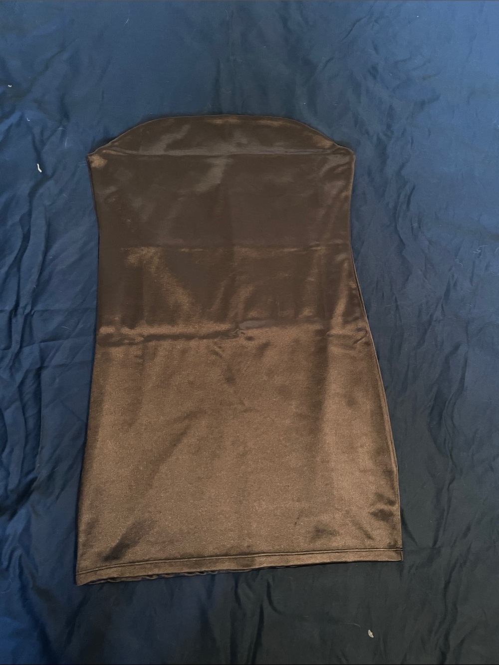 H&M Strapless Shimmer Mini Dress in Brown